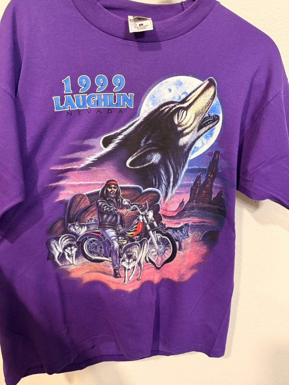 Vintage Harley Davidson 1999 Laughlin Nevada Purple Graphic T-Shirt Men’s L